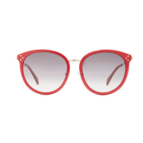 CELINE 56mm Round Sunglasses Red Shiny Red